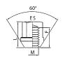 Ecrous assise conique - M12x1,25 -  Profondeur ecrous: 27mm - Clé de 17mm